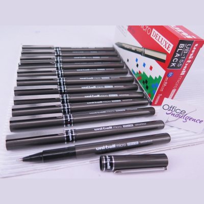 12 штук - Ручка - Роллер Uni-Ball micro DELUXE UB-155 шарик 0.5 мм/линия 0.2 мм