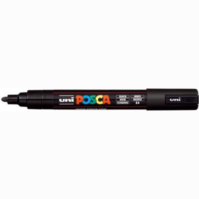 Маркер POSCA PC-5M, черный, 1.8 - 2.5 мм, пулевидный наконечник №24