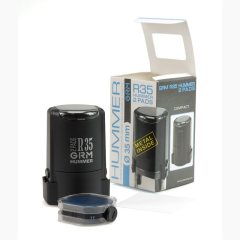 GRM R35 2 Pads Hummer Усиленная автоматическая оснастка для печати с крышечкой, двойная переворотная подушка  (диаметр печати 35 мм.)