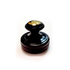 OS-21-Б-1  Оснастка для печатей настольная "Евро-3", чернение с золоченой кнопкой. с штемпельной подушкой / d=42 мм.