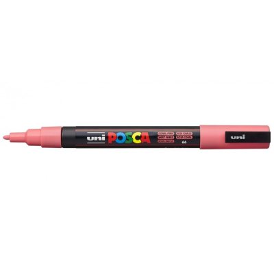 Маркер POSCA PC-3M, кораллово-розовый, 0.9 - 1.3 мм, пулевидный наконечник №66