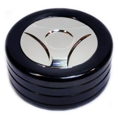 OS-21-В-2 Оснастка для печатей карманная "Евро-4", чернение, никелирование, с кнопкой. с штемпельной подушкой / d=42 мм.