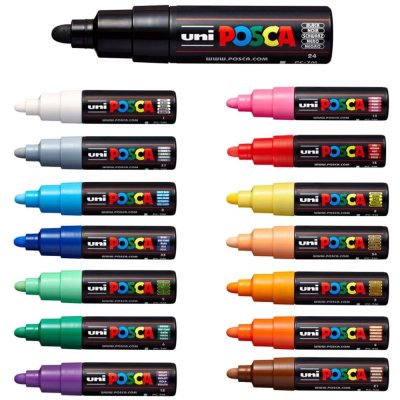 Маркер POSCA PC-7M, оранжевый, 4.5 - 5.5 мм, пулевидный наконечник № 4