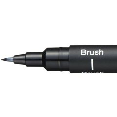 12 штук - Линер Uni Pin BR-200 Fine Line brush, Чёрная кисть