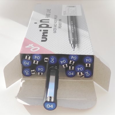 12 штук - Линер Uni Pin 04-200 Fine Line, Синий 0.4 мм