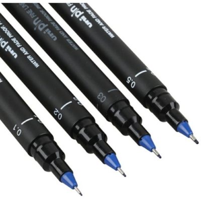 12 штук - Линер Uni Pin 02-200 Fine Line, Синий 0.2 мм