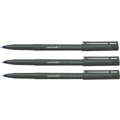 Набор ручек-роллеров Uni-Ball II Micro UB-104, 2 синих+1 чёрный, шарик 0.5 мм/линия 0.28-0.45 мм