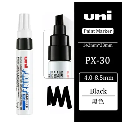 1 штука - Промышленный масляный маркер-краска Uni PAINT PX-30 по всем поверхностям, 4,0-8,5 мм Чёрный