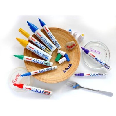 3 штуки - Промышленный масляный маркер-краска Uni PAINT PX-21 по всем поверхностям, 0.8-1.2 мм Чёрный