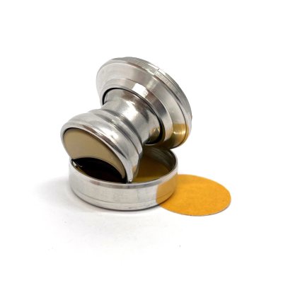 "НИКА 30КП" Металлическая оснастка для печати с кнопкой и встроенной штемпельной подушкой (диаметр печати 30 мм.)