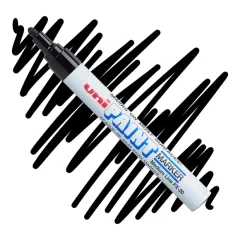 3 штуки - Промышленный масляный маркер-краска Uni PAINT PX-20 по всем поверхностям, 2.2-2.8 мм Чёрный