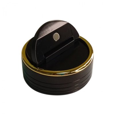 OS-25-В-3 Оснастка для печатей карманная "Магнетик", магнитная, чернение с золотым ободком. с штемпельной подушкой / d=41 мм.