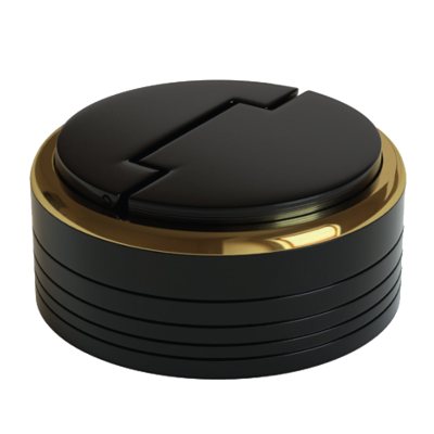 OS-25-В-3 Оснастка для печатей карманная "Магнетик", магнитная, чернение с золотым ободком. с штемпельной подушкой / d=41 мм.