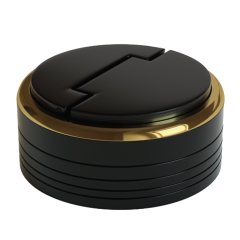 OS-25-В-3 Оснастка для печатей карманная "Магнетик", магнитная, чернение с золотым ободком. с штемпельной подушкой / d=41 мм.