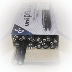 12 штук - Линер Uni Pin 02-200 Fine Line, Чёрный 0.2 мм