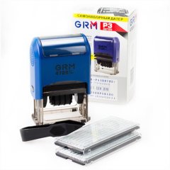 GRM 4729 P3 TYPO Датер автоматический самонаборный 4 строки, 2 кассы (50 х 30 мм) месяц БУКВАМИ