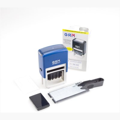 GRM 4755/260 P3 TYPO Датер автоматический самонаборный 2 строки, 1 касса (45 х 24 мм) месяц БУКВАМИ