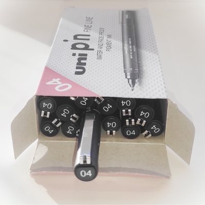 12 штук - Линер Uni Pin 04-200 Fine Line, Чёрный 0.4 мм