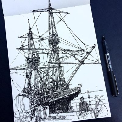 12 штук - Линер Uni Pin 06-200 Fine Line, Чёрный 0.6 мм