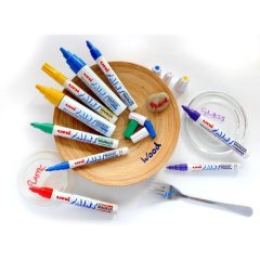 3 штуки - Промышленный масляный маркер-краска Uni PAINT PX-21 по всем поверхностям, 0.8-1.2 мм Белый