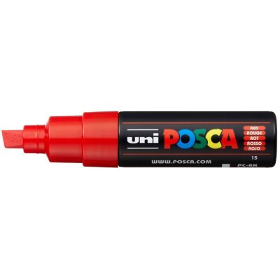 Маркер POSCA PC-8K, красный, до 8.0 мм, скошенный наконечник № 15