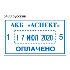 TRODAT 5430 PROFESSIONAL ДАТЕР СО СВОБОДНЫМ ПОЛЕМ 41х24 мм, дата БУКВАМИ