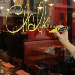 5 штук - Меловой маркер - жидкий мел Uni Chalk PWE-17K скошенный наконечник 15 мм