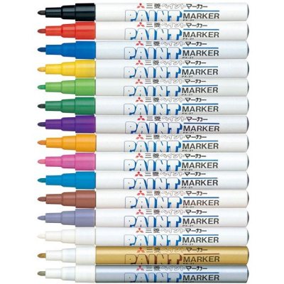 3 штуки - Промышленный масляный маркер-краска Uni PAINT PX-21 по всем поверхностям, 0.8-1.2 мм Серебристый