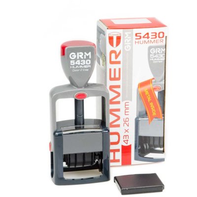 GRM 5430 Hummer Датер с полем для текста, 43 х 26 мм., месяц ЦИФРАМИ