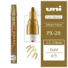 3 штуки - Промышленный масляный маркер-краска Uni PAINT PX-20 по всем поверхностям, 2.2-2.8 мм Золотой