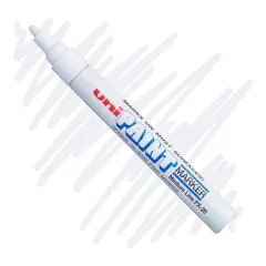 3 штуки - Промышленный масляный маркер-краска Uni PAINT PX-20 по всем поверхностям, 2.2-2.8 мм Белый