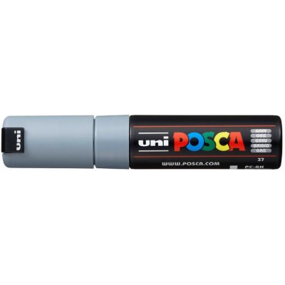 Маркер POSCA PC-8K, серый, до 8.0 мм, скошенный наконечник № 37