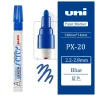 3 штуки - Промышленный масляный маркер-краска Uni PAINT PX-20 по всем поверхностям, 2.2-2.8 мм Синий