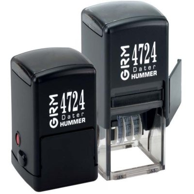 GRM 4724 P3 Hummer Датер с полем для текста, 40 х 40 мм., месяц БУКВАМИ