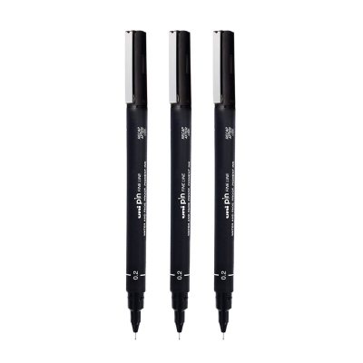 3 штуки - Линер Uni Pin 02-200 Fine Line, Чёрный 0.2 мм