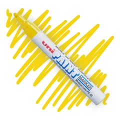 3 штуки - Промышленный масляный маркер-краска Uni PAINT PX-20 по всем поверхностям, 2.2-2.8 мм Жёлтый