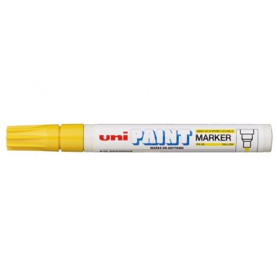 3 штуки - Промышленный масляный маркер-краска Uni PAINT PX-20 по всем поверхностям, 2.2-2.8 мм Жёлтый