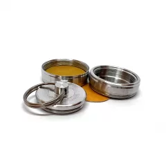 "Брелок 25П" Металлическая оснастка для печати со встроенной штемпельной подушкой (диаметр печати 25 мм.)