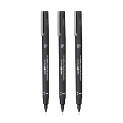 3 штуки - Линер Uni Pin 04-200 Fine Line, Чёрный 0.4 мм