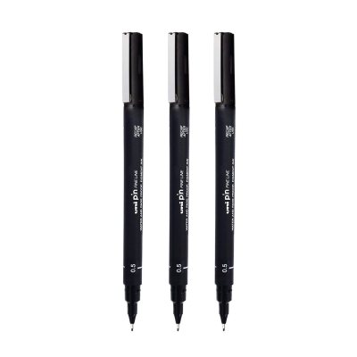 3 штуки - Линер Uni Pin 05-200 Fine Line, Чёрный 0.5 мм