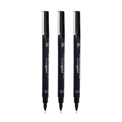 3 штуки - Линер Uni Pin 05-200 Fine Line, Чёрный 0.5 мм