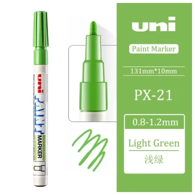 12 штук - Промышленный масляный маркер-краска Uni PAINT PX-21 по всем поверхностям, 0.8-1.2 мм