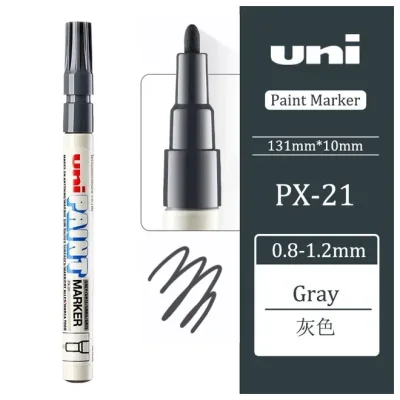 12 штук - Промышленный масляный маркер-краска Uni PAINT PX-21 по всем поверхностям, 0.8-1.2 мм
