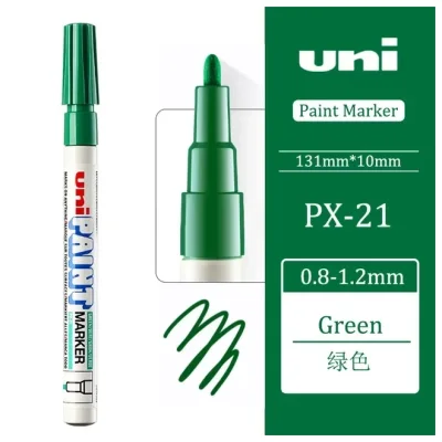 12 штук - Промышленный масляный маркер-краска Uni PAINT PX-21 по всем поверхностям, 0.8-1.2 мм