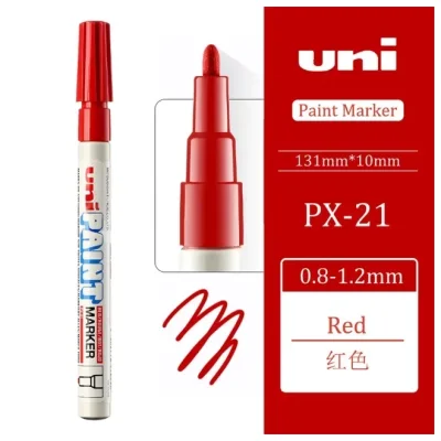 12 штук - Промышленный масляный маркер-краска Uni PAINT PX-21 по всем поверхностям, 0.8-1.2 мм