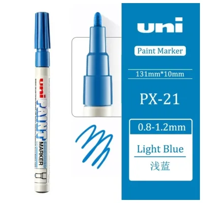 12 штук - Промышленный масляный маркер-краска Uni PAINT PX-21 по всем поверхностям, 0.8-1.2 мм