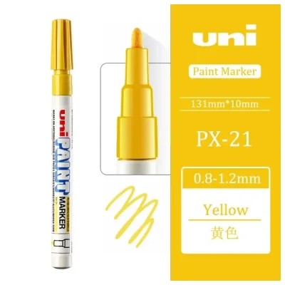12 штук - Промышленный масляный маркер-краска Uni PAINT PX-21 по всем поверхностям, 0.8-1.2 мм