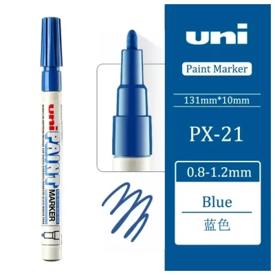 12 штук - Промышленный масляный маркер-краска Uni PAINT PX-21 по всем поверхностям, 0.8-1.2 мм