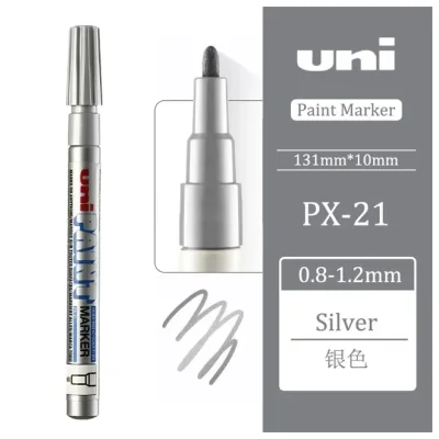 12 штук - Промышленный масляный маркер-краска Uni PAINT PX-21 по всем поверхностям, 0.8-1.2 мм