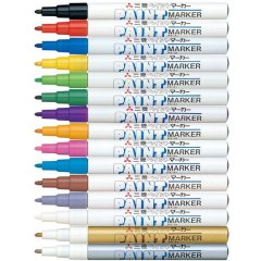 12 штук - Промышленный масляный маркер-краска Uni PAINT PX-21 по всем поверхностям, 0.8-1.2 мм